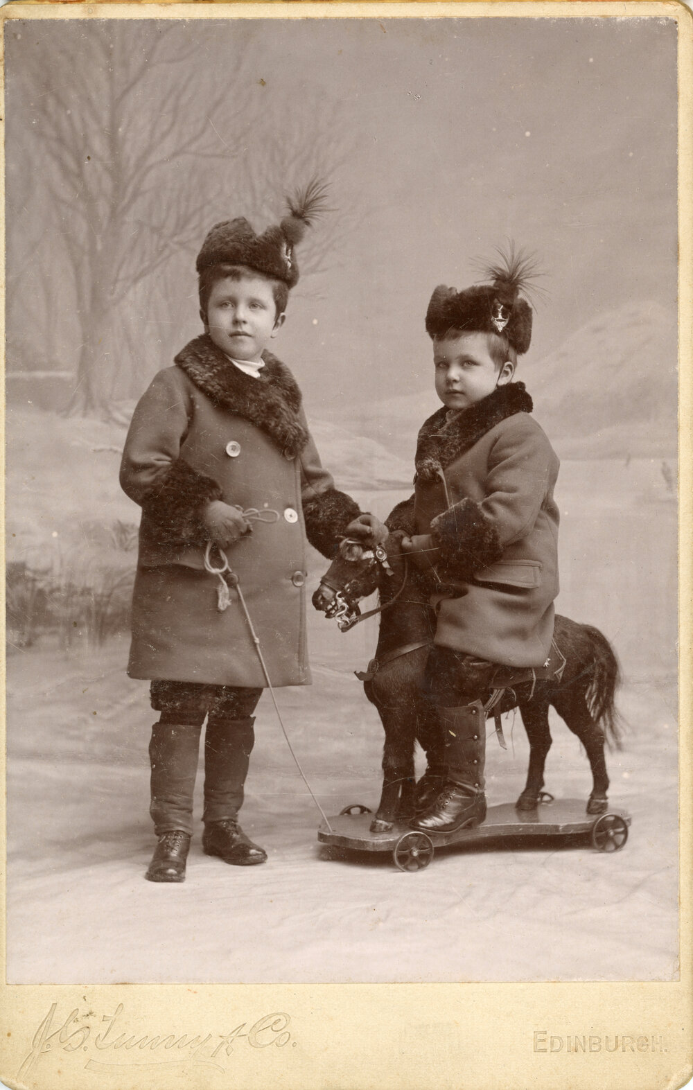Studio Portrait of Two Boys
