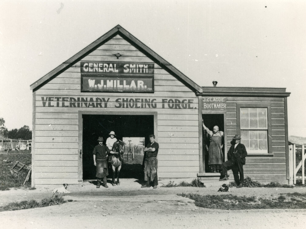 W.J. Millar Blacksmith and J. Clague Bootmaker, Havelock North