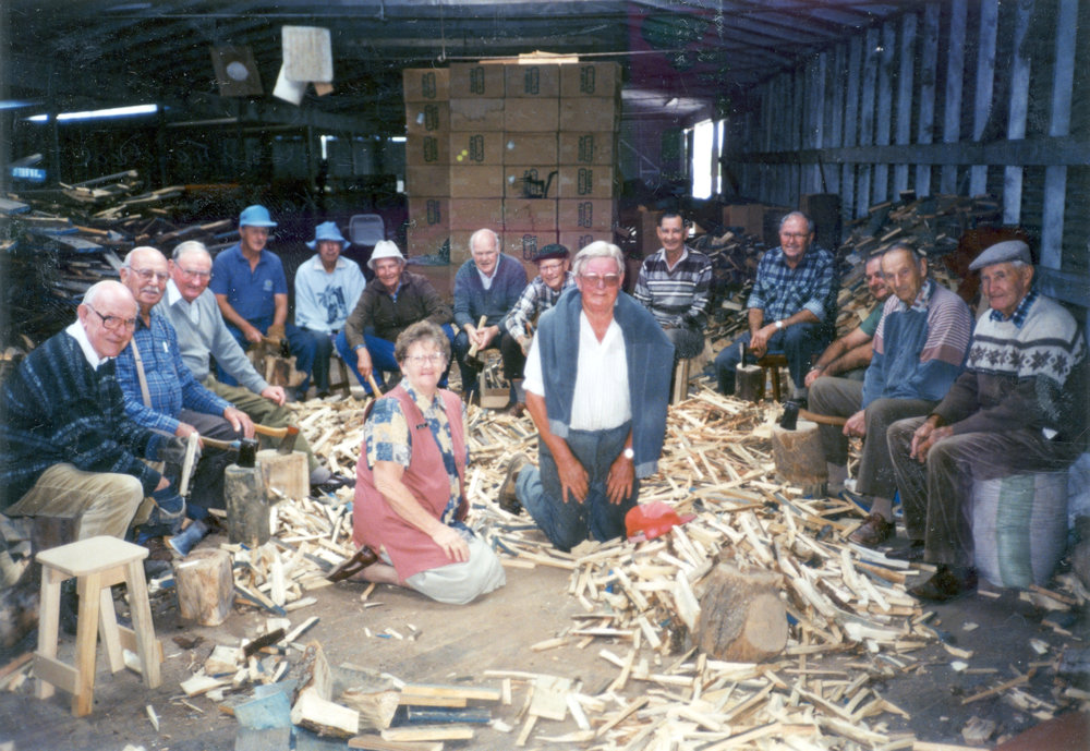 Members of Pakeke Lions Club with Wood Chips
