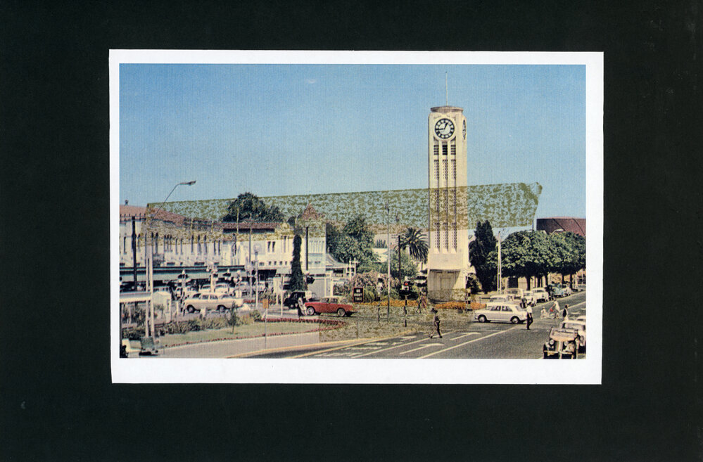 Clock Tower with Tape Marks