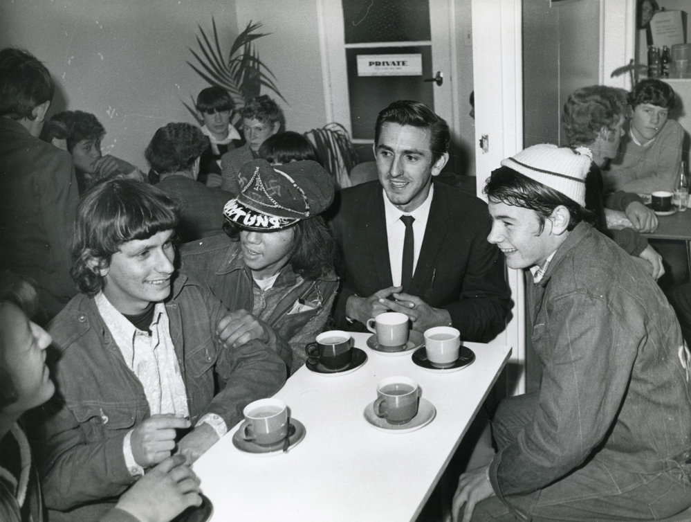 Teenage Boys Drinking Tea