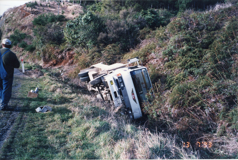 Truck Tipped on Side