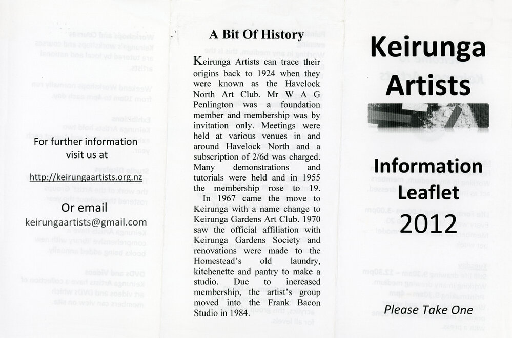 Keirunga Artists Leaflet