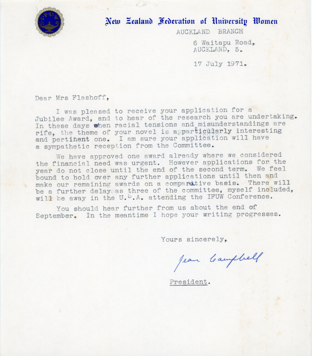 Letter from Jean Campbell