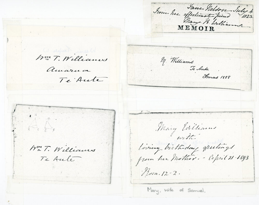 Signatures of Williams family members