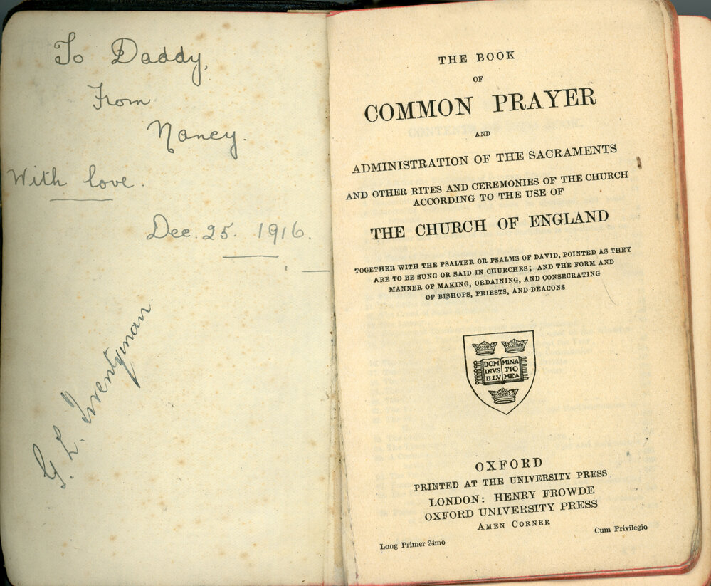 Prayer Book with Inscription