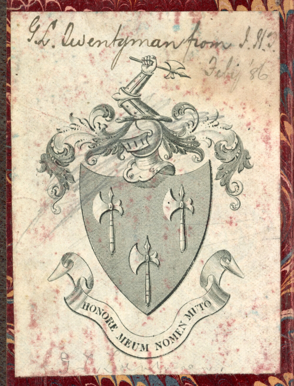 Book Plaque inside Prayer Book