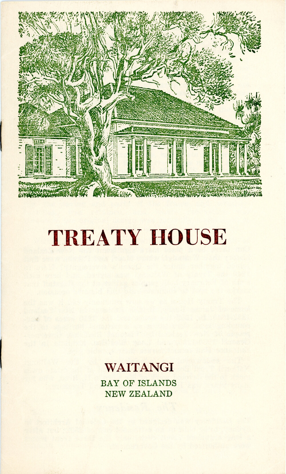 Treaty House Booklet, Waitangi, Bay of Islands, New Zealand