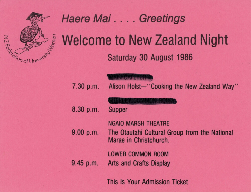 Ticket for "Welcome to New Zealand Night"