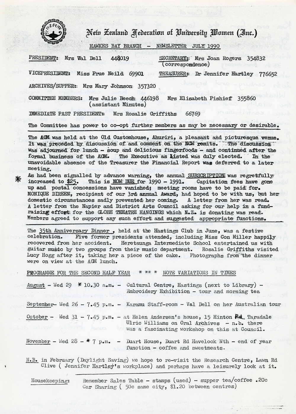 New Zealand Federation of University Women - Newsletter July 1990