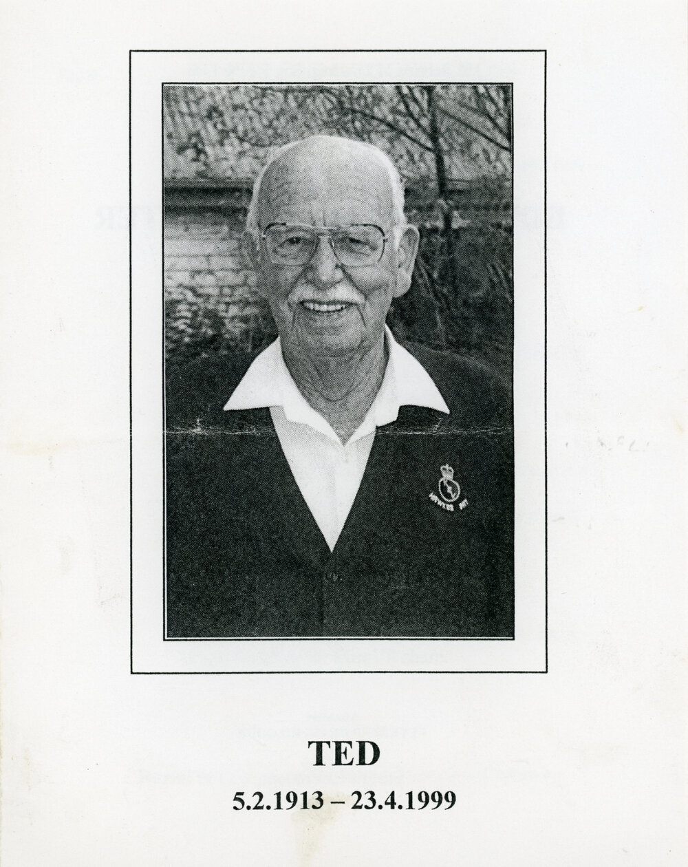 Funeral Service Programme for Edward Falcon Poulter