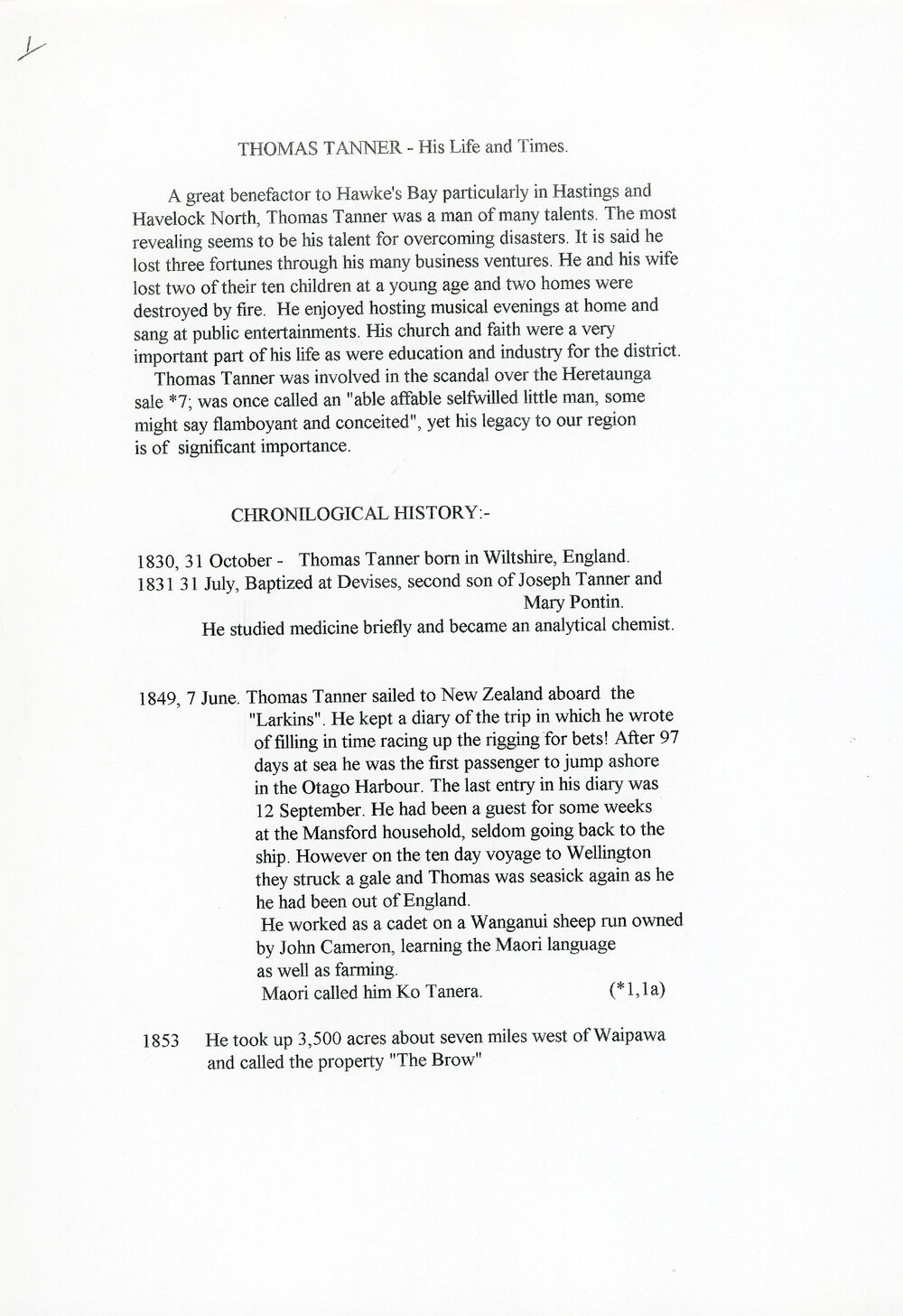 Thomas Tanner, His Life and Times