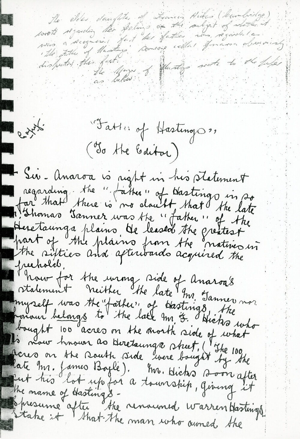 "Father of Hastings"