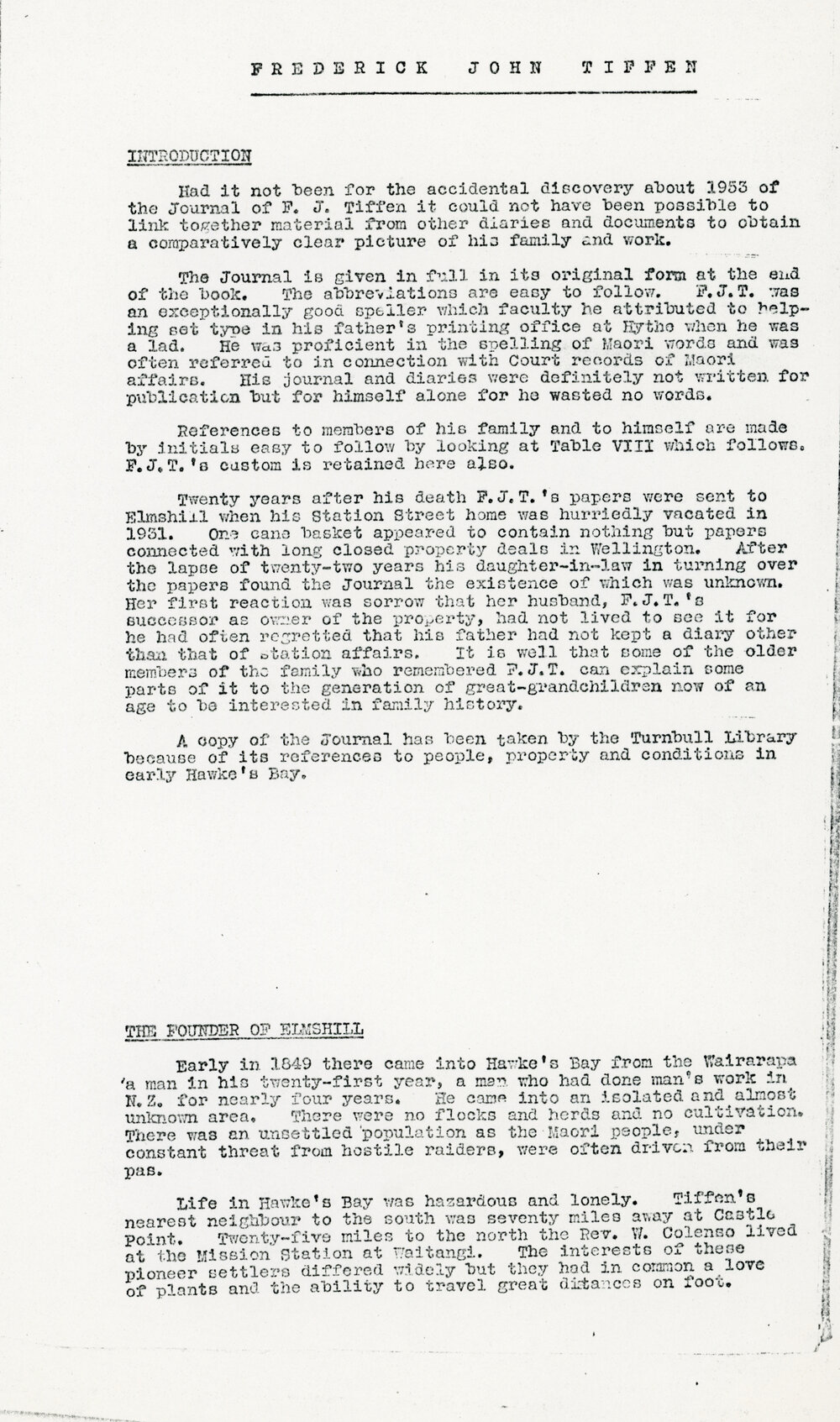 Notes on the Tiffen Family
