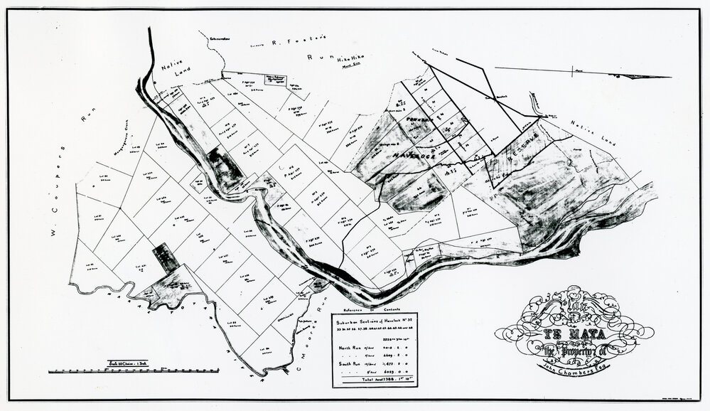 Map of Te Mata Property Belonging to John Chambers