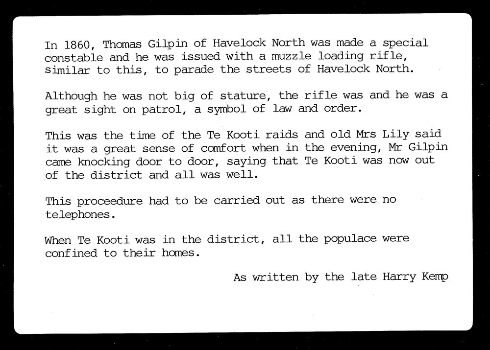 Thomas RWE Gilpin Made Special Constable 