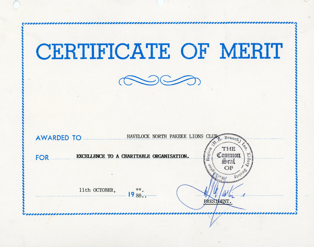 Certificate of Merit