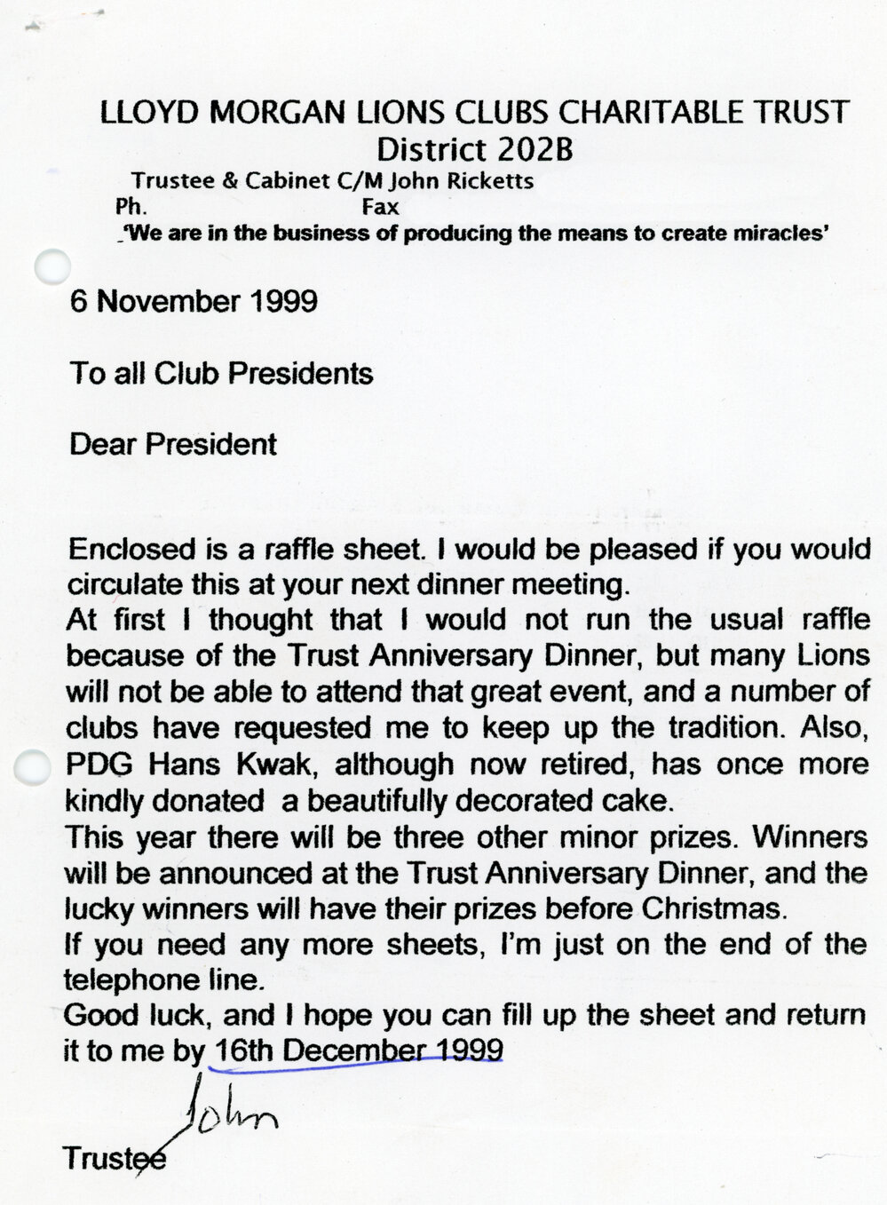 Lloyd Morgan Lions Clubs Charitable Trust