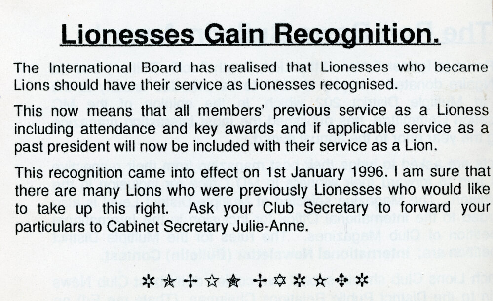Lionesses Gain Recognition