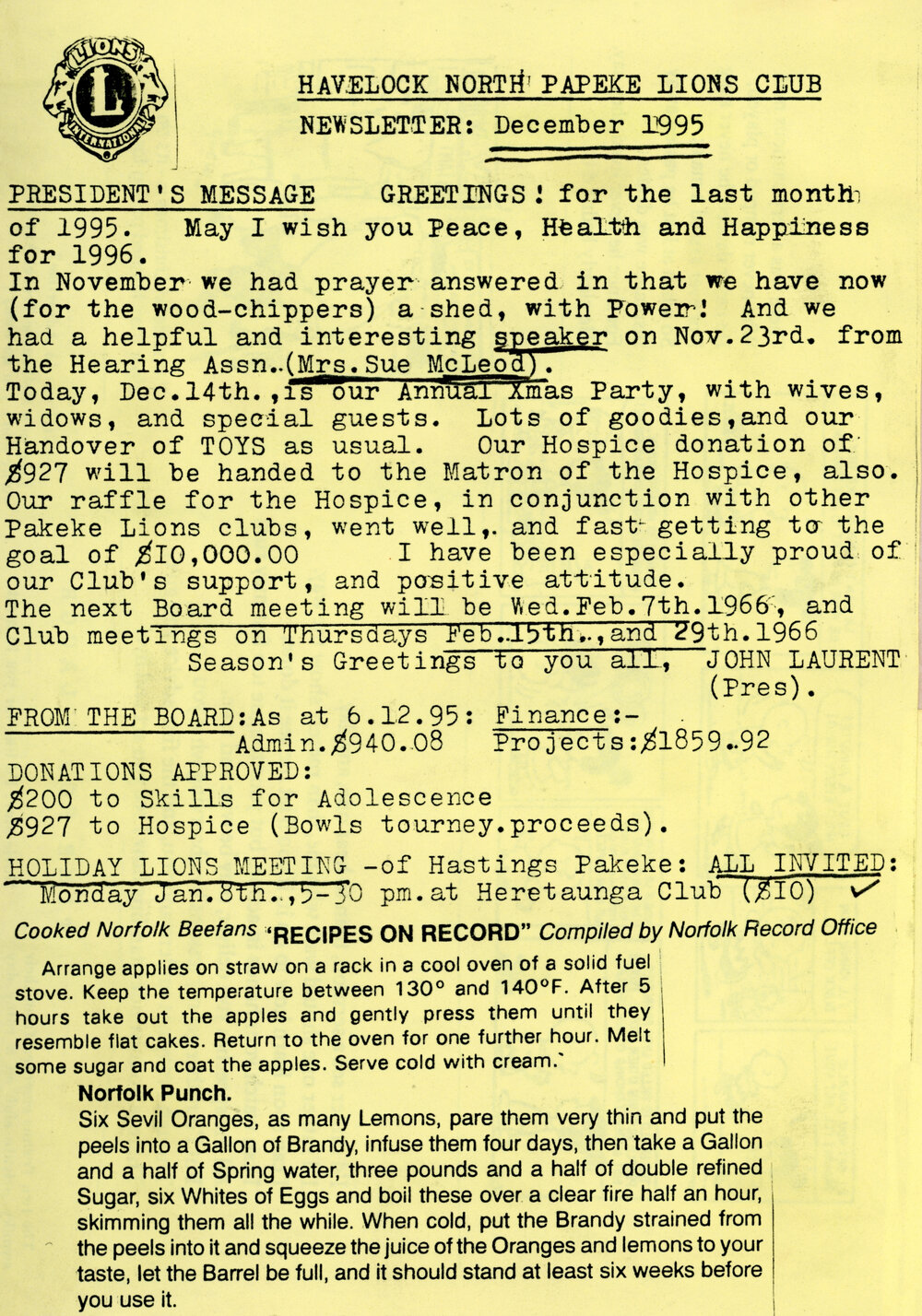 Bulletin December 1995