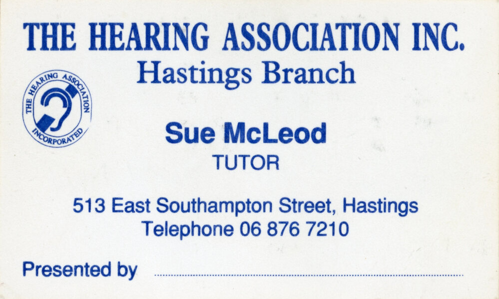 Hearing Association Business Card