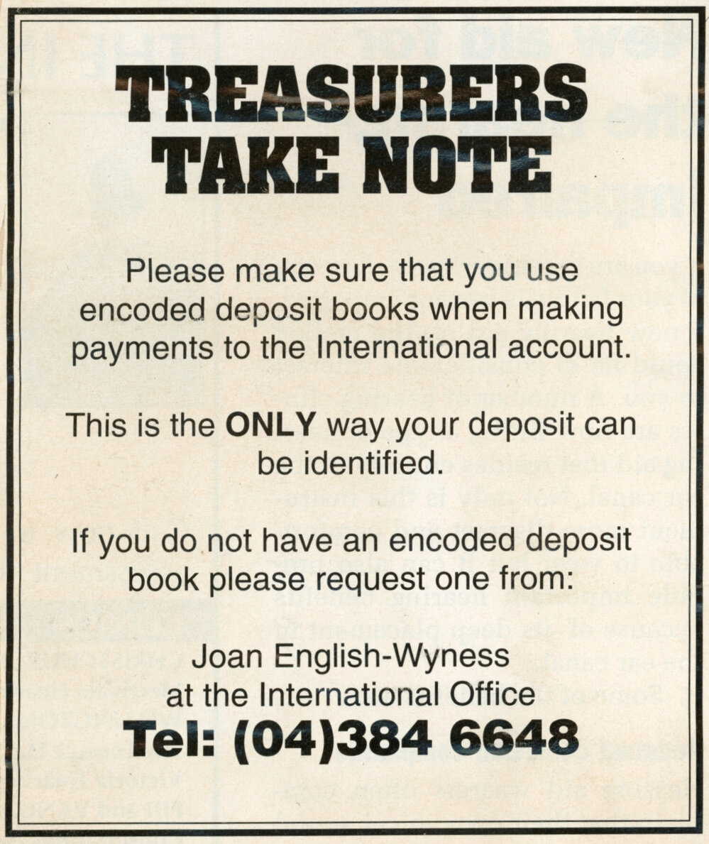 Treasurers Take Note