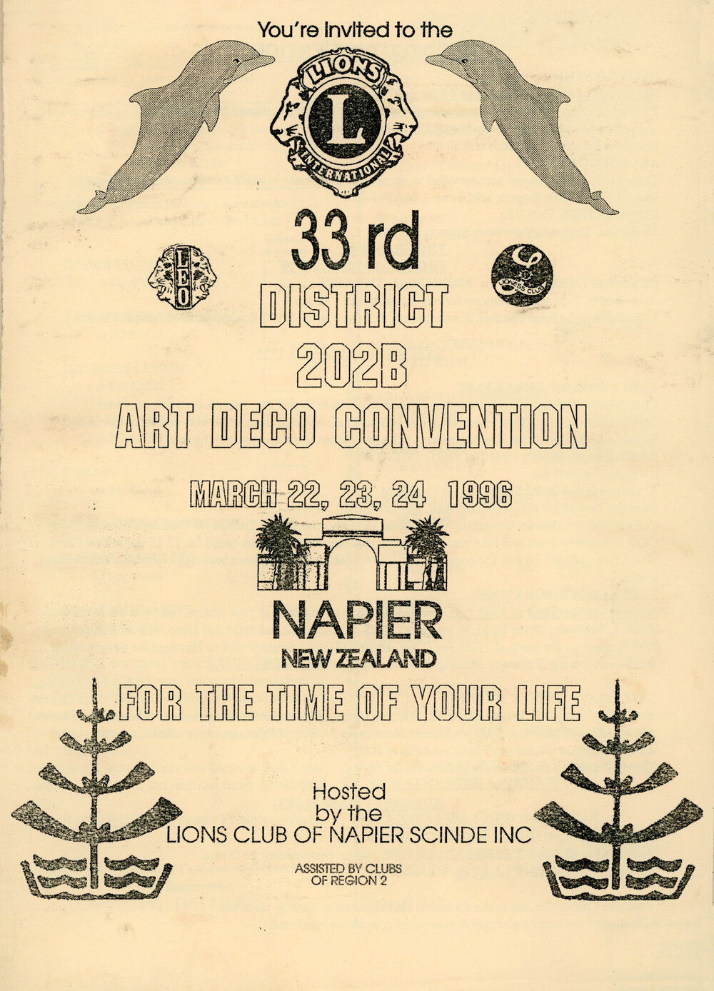 Invitation to Lions 33rd Art Deco Convention