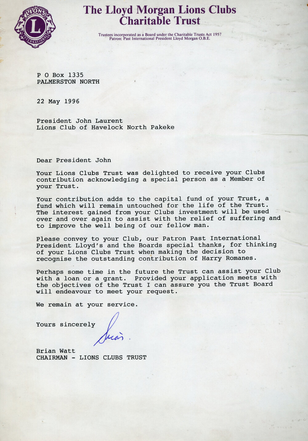  Lloyd Morgan Lions Club Charitable Trust