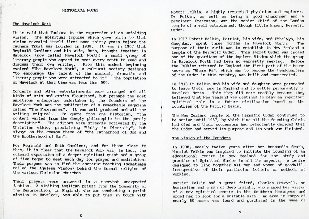 The Havelock Work: Historical Notes