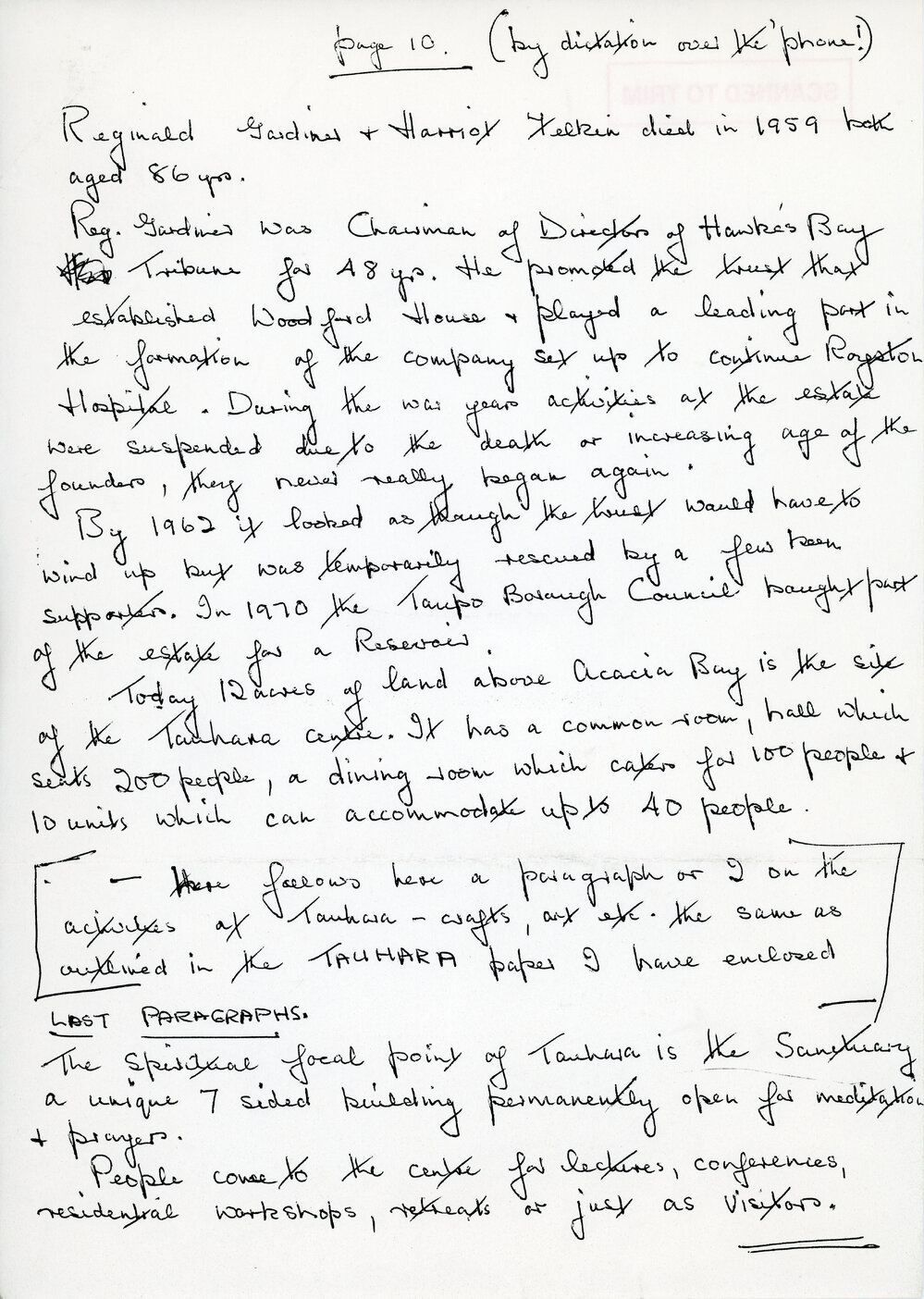 Page 10 of Unnamed Document Containing Information on Reginald Gardiner and Harriot Felkin