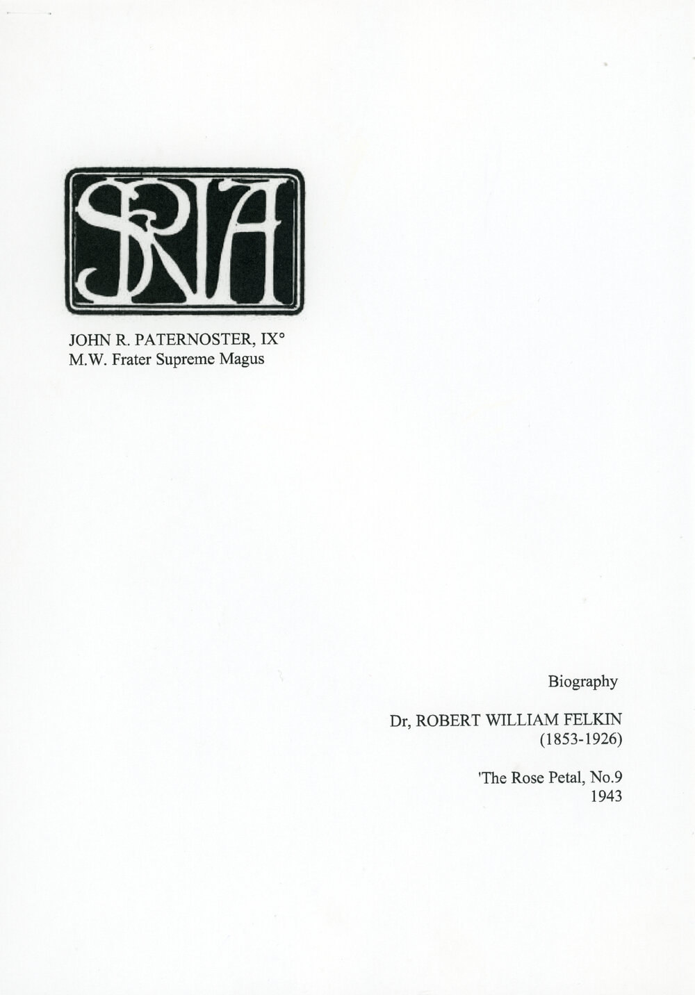 Biography of Dr Robert Felkin 