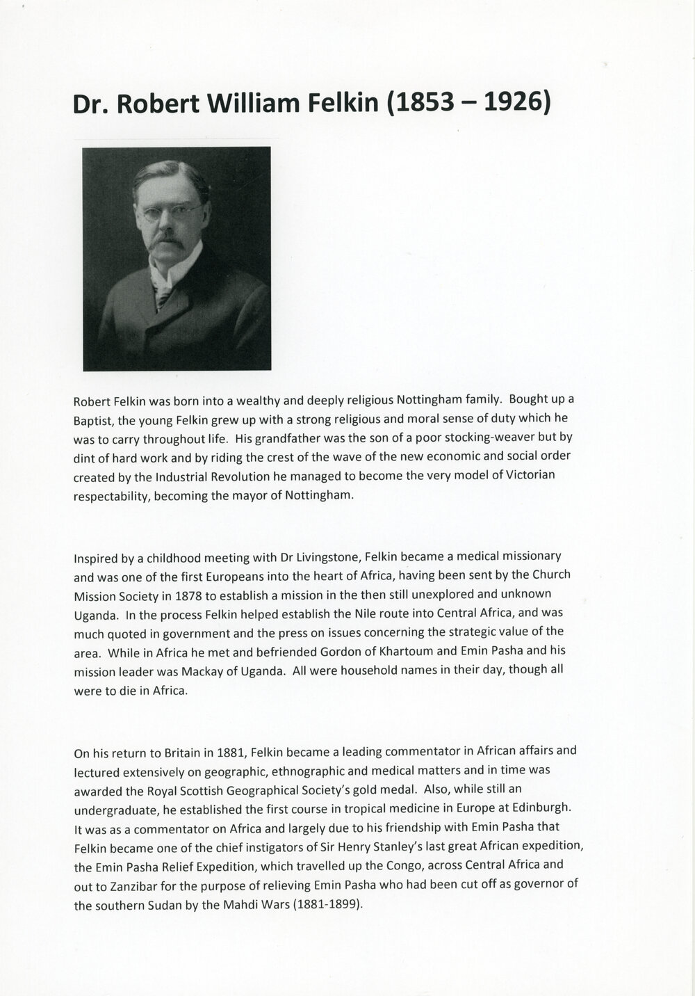 Biographical Notes on the Felkin Family