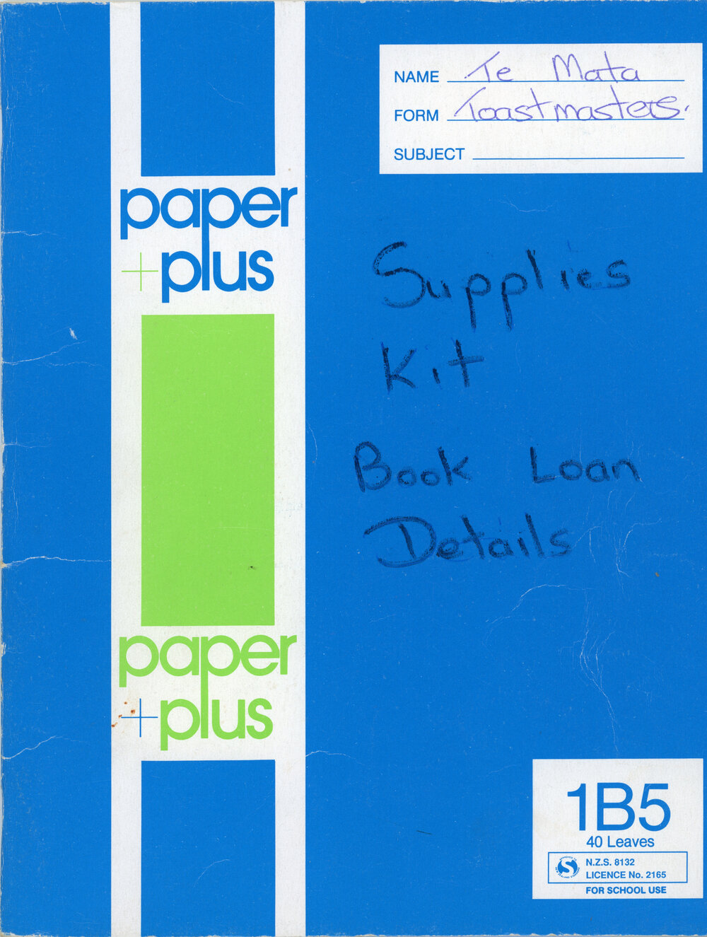 Toastmasters book - Supplies Kit. Book Loan Details