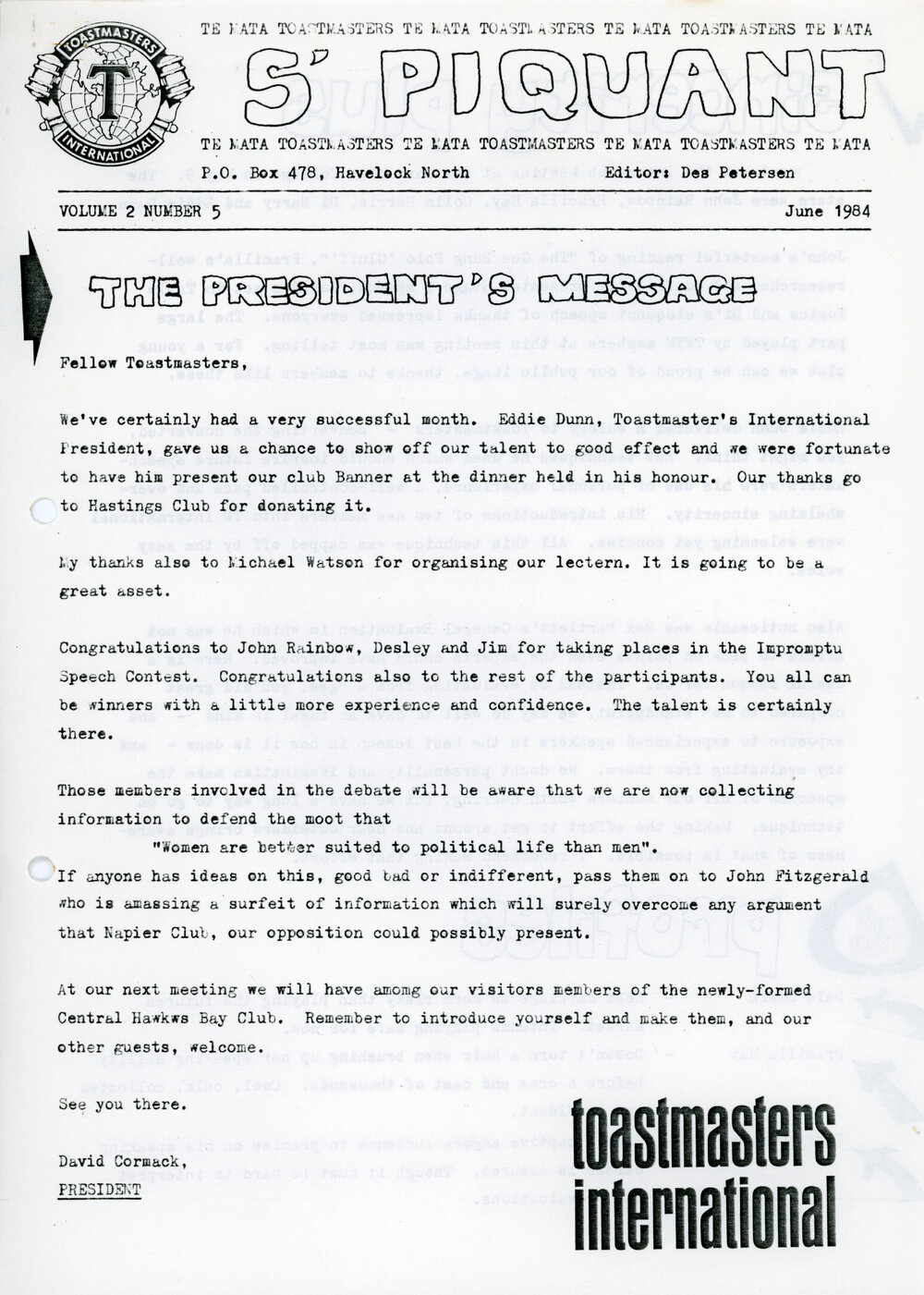 S'Piquant June 1984