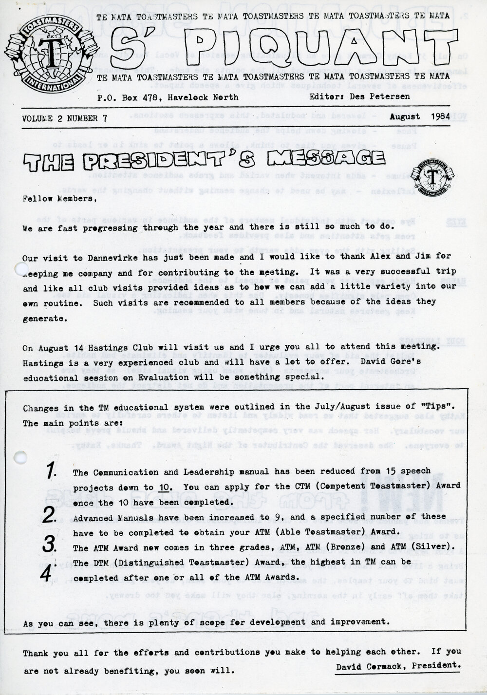 S'Piquant August 1984