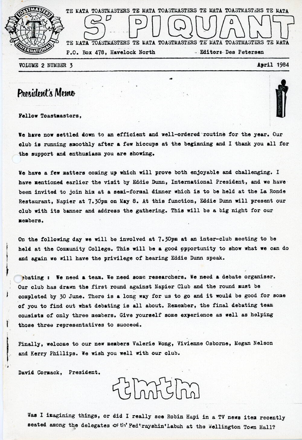 S'Piquant April 1984