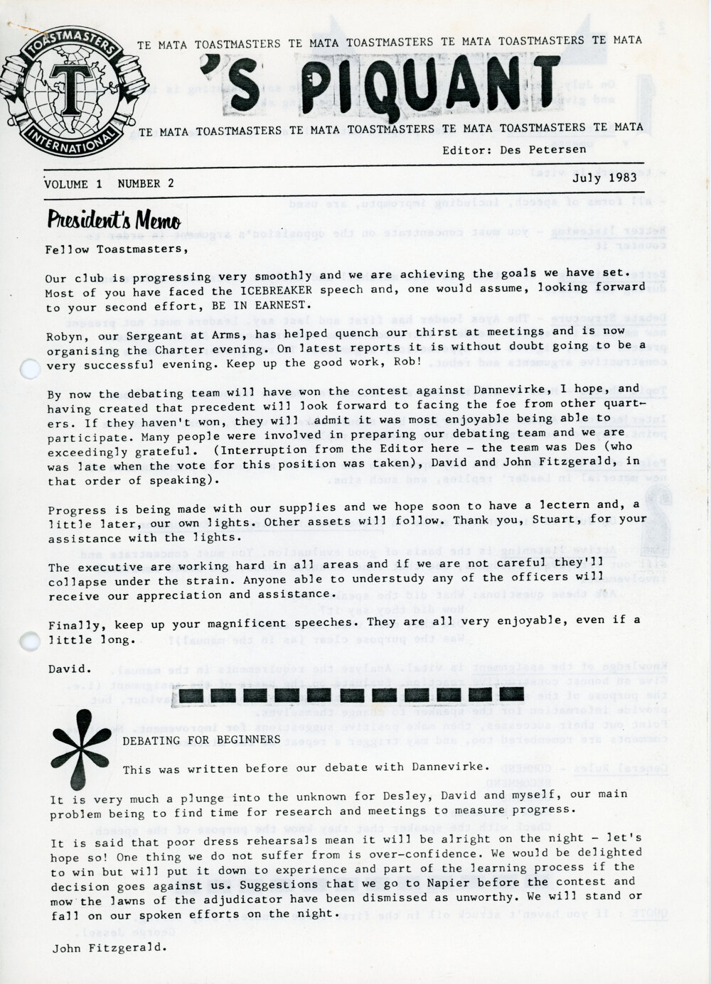 S'Piquant July 1983