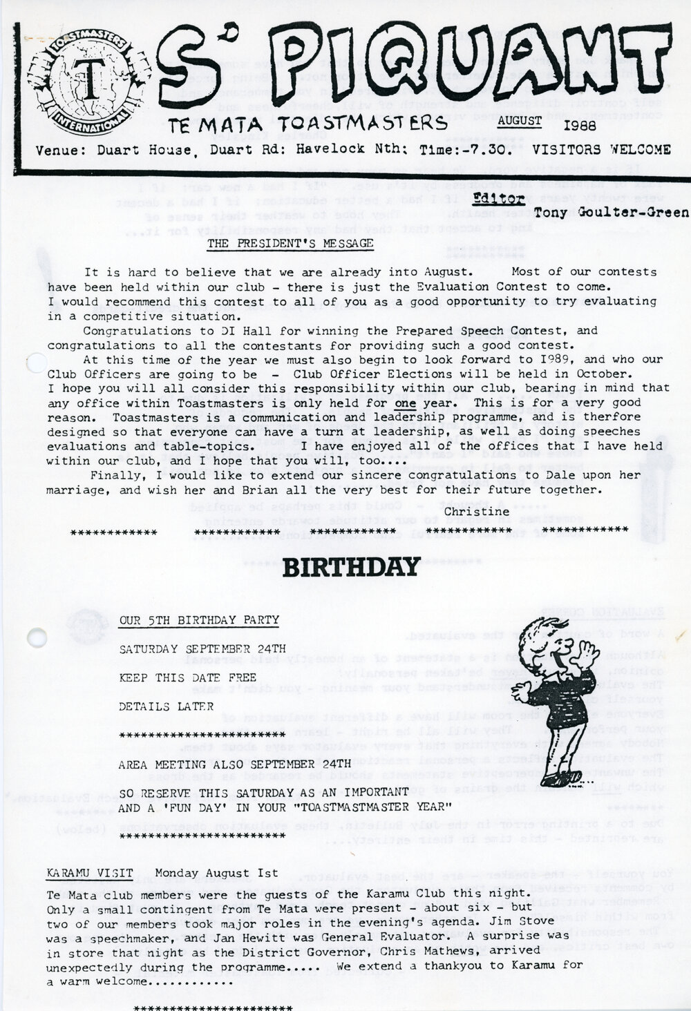 S'Piquant August 1988