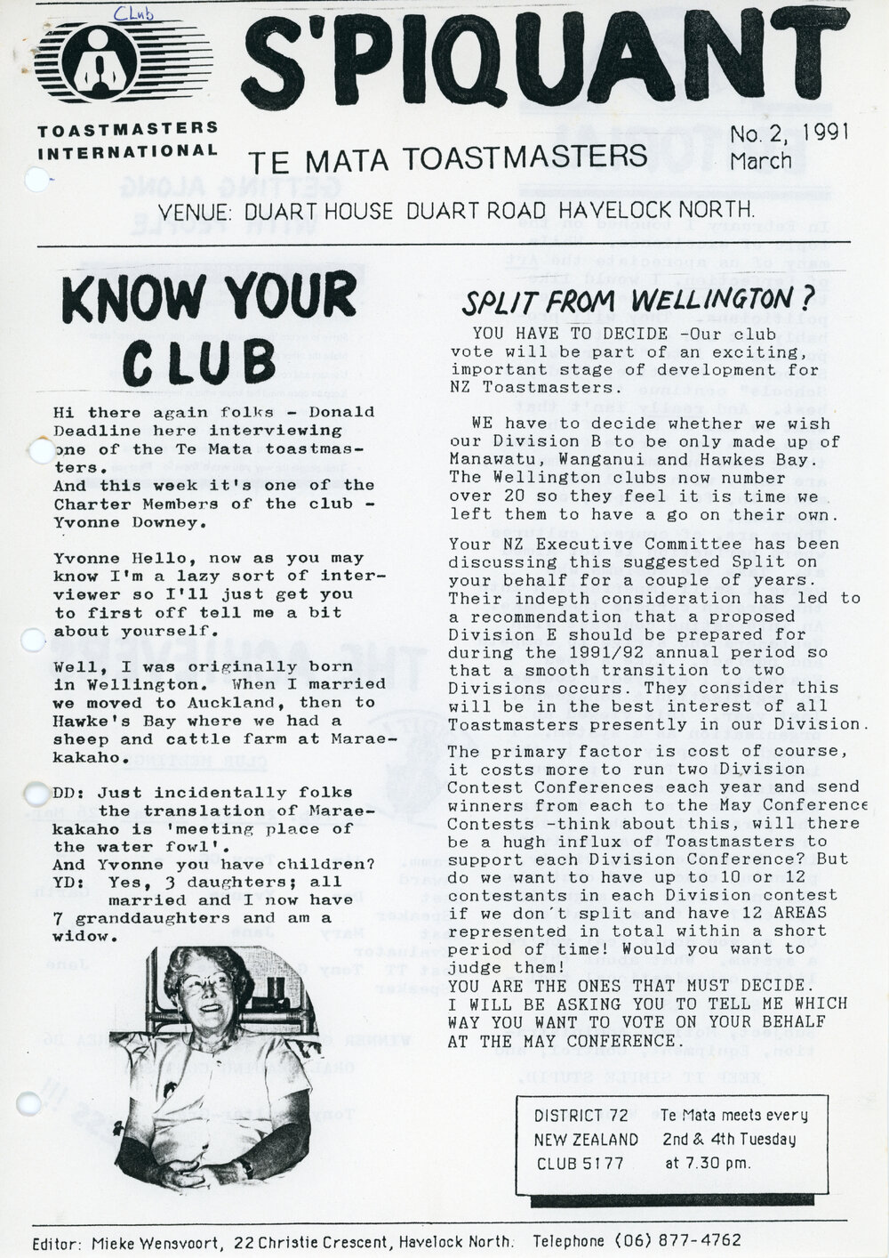 S'Piquant March 1991