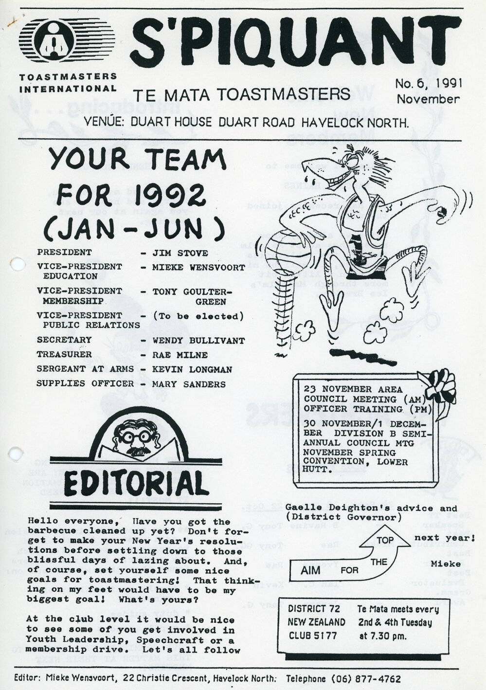 S'Piquant November 1991