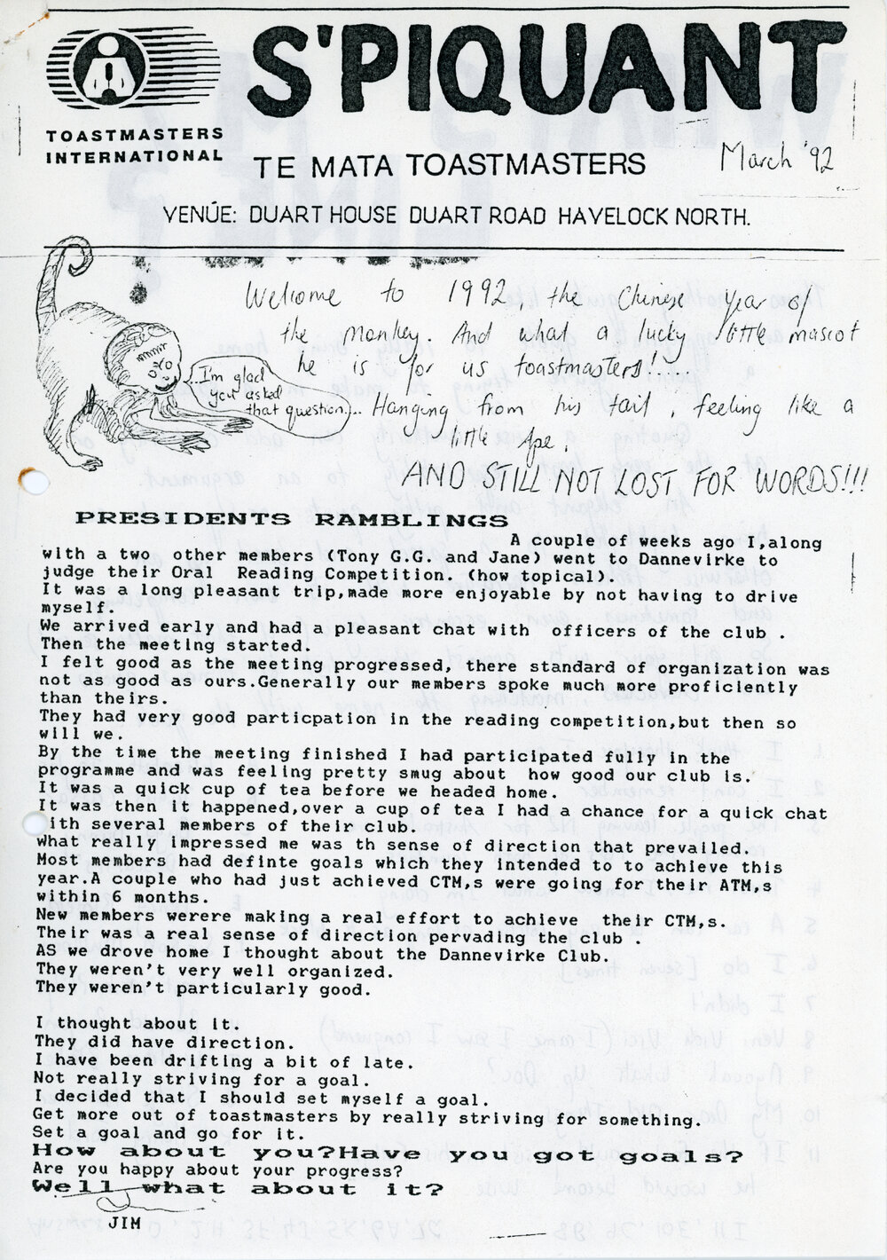 S'Piquant March 1992