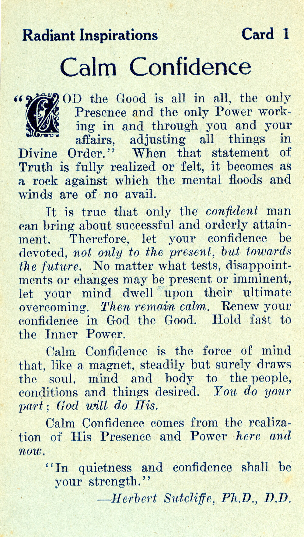 Radiant Inspirations - Calm Confidence