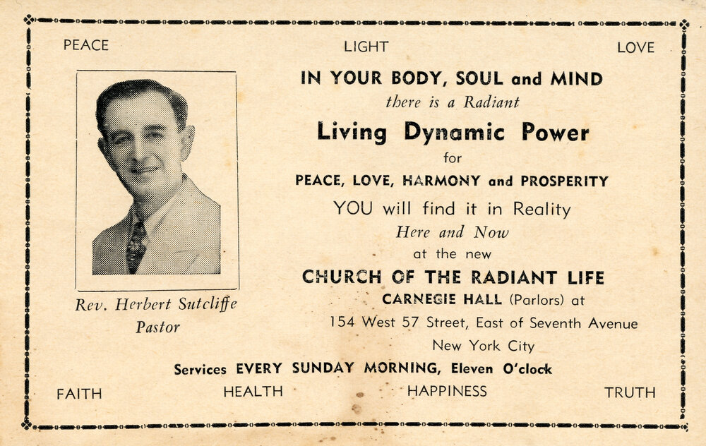 Church of the Radiant Life Promotional Card