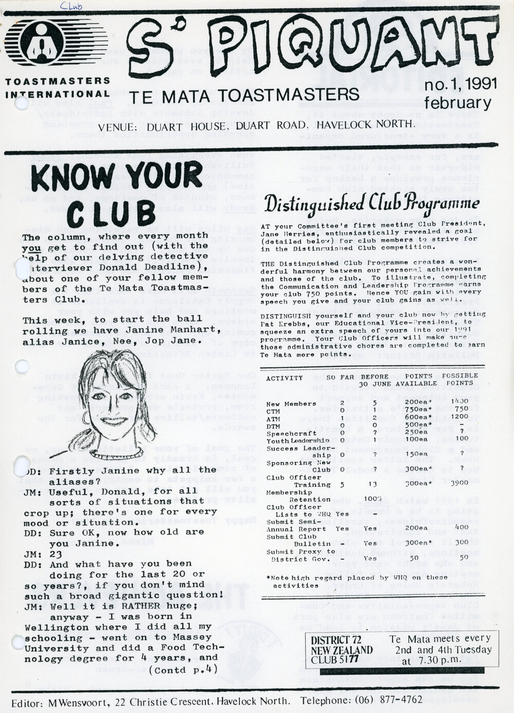 S'Piquant February 1991