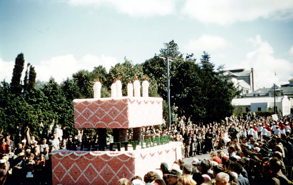 Griffiths Footwear Float - Hastings Blossom Festival Parade 1956