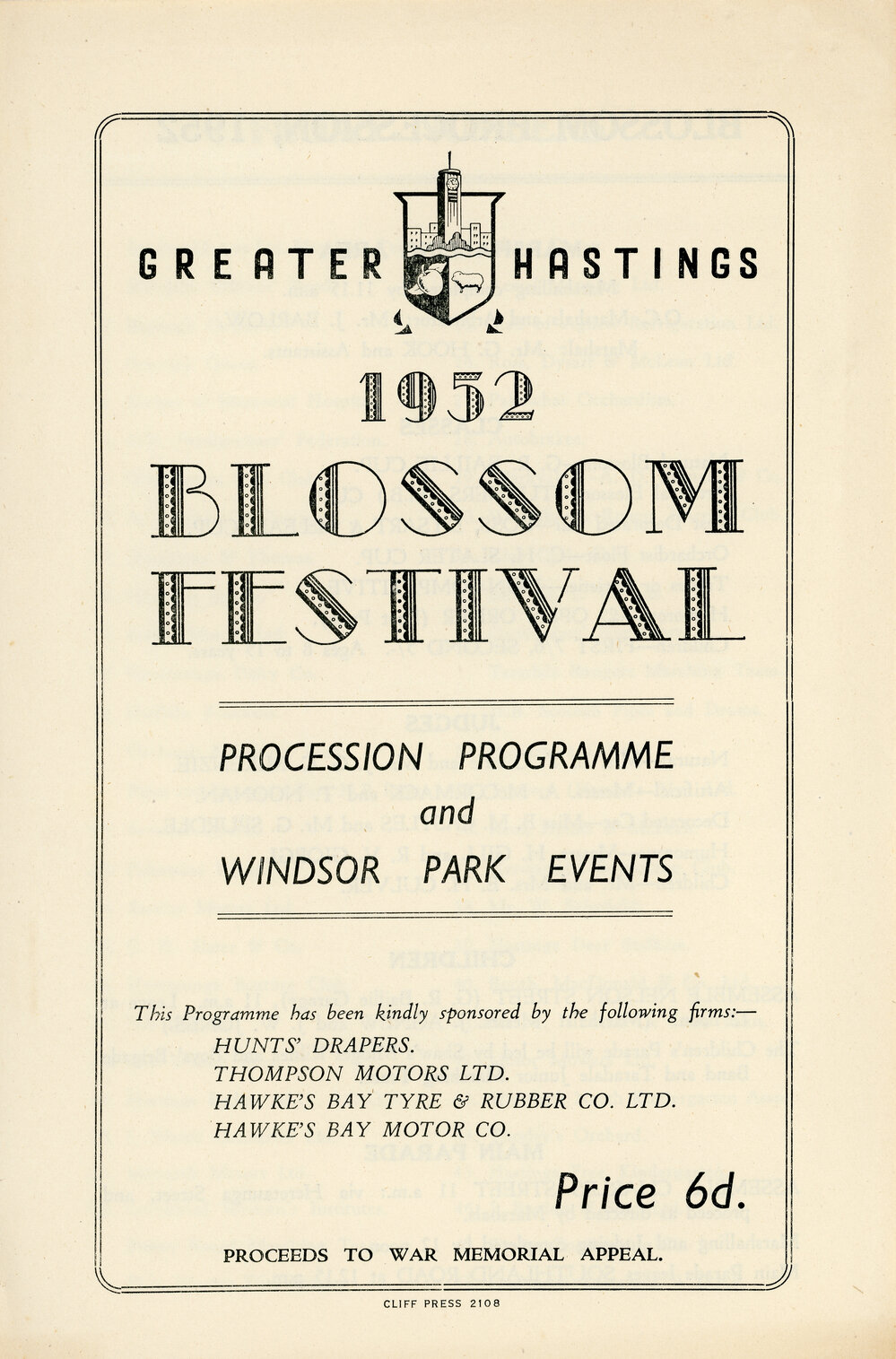 Hastings Blossom Festival Parade 1952