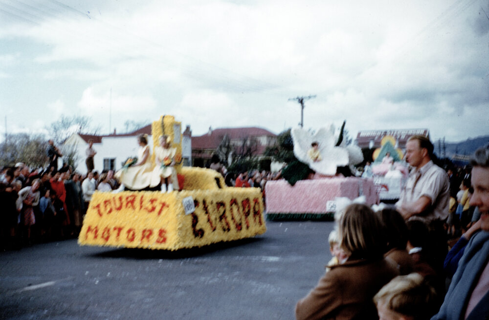 Tourist Motors Float - Hastings Blossom Festival Parade 1954