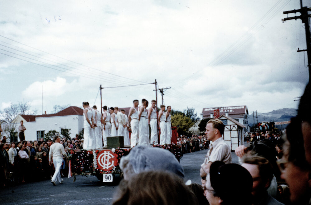 Hastings Gymnastics Club Float - Hastings Blossom Festival Parade 1954