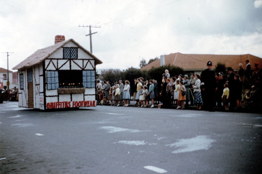 Griffiths Footwear Float - Hastings Blossom Festival Parade 1954