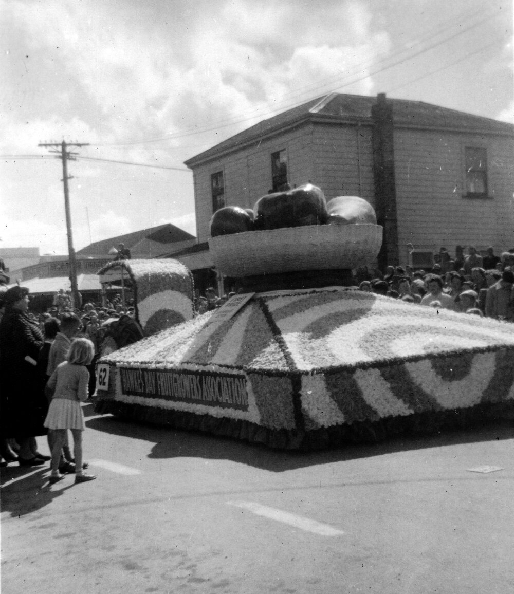 Hawke's Bay Fruitgrowers Association Float - Hastings Blossom Festival Parade 1956